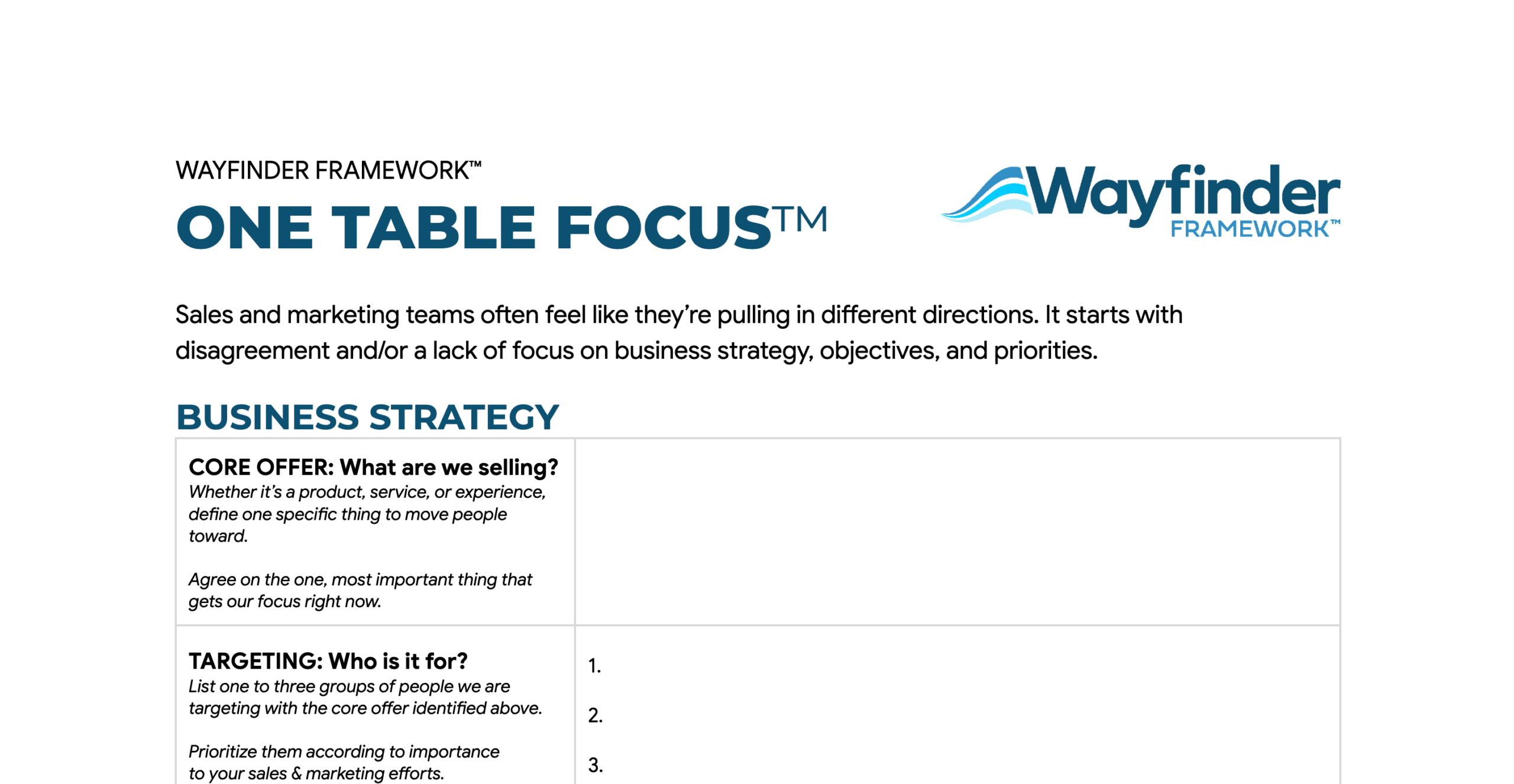 OneTable Focus